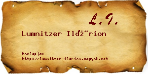 Lumnitzer Ilárion névjegykártya
